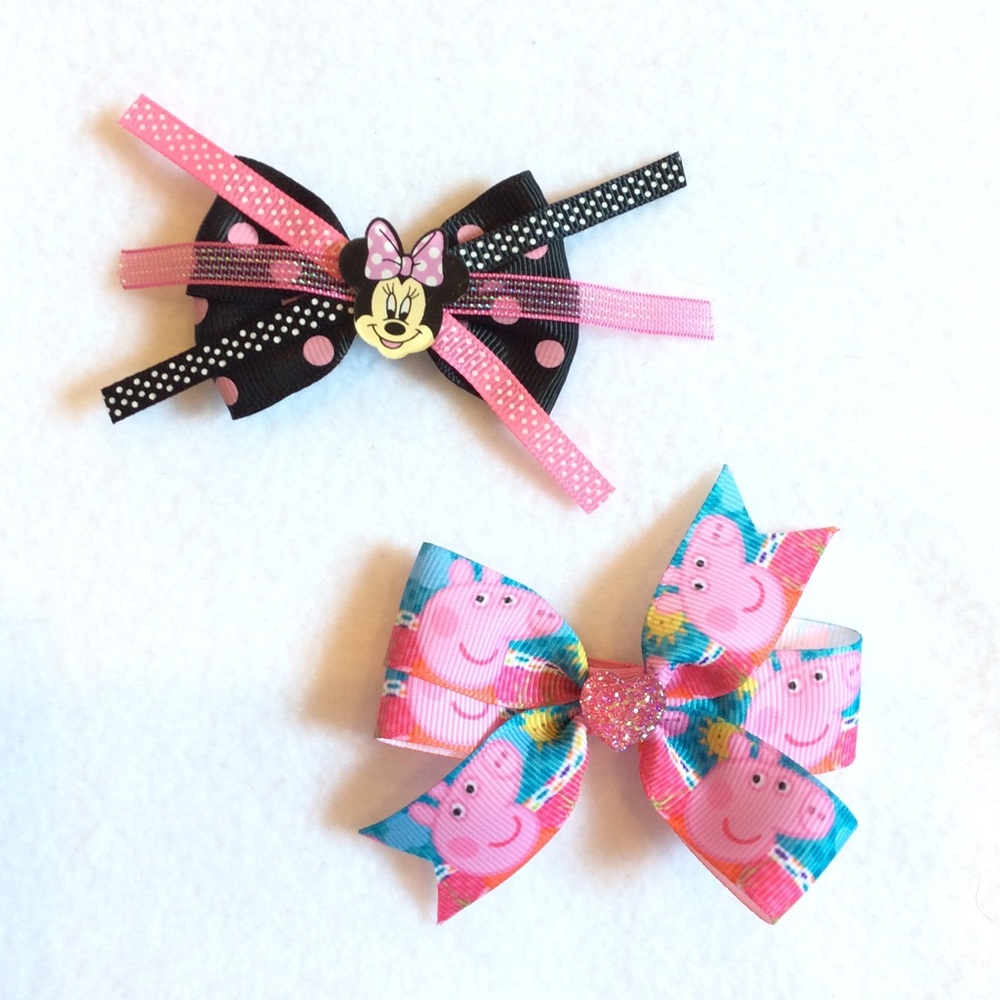 Set of 2 small hair bows